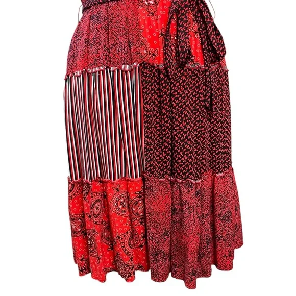 Lane Bryant Dress Size 16 - Red Handkerchief Patchwork - Picture 5 of 6